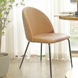 thumbnail of Lot de 4 chaises en textile enduit marron clair