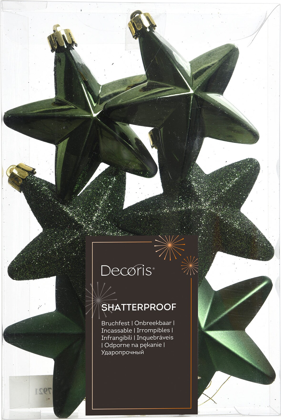 Christbaumschmuck Kunststoff Sterne Weihnachtsbaumschmuck Anhänger dunkelgrün