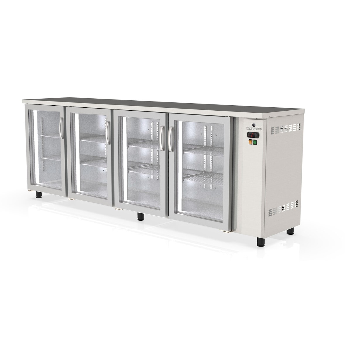 Barra traseira positiva s/gpe 4 p. portas de vidro com dobradiças