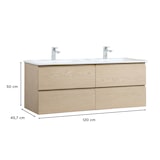 thumbnail of Meuble double vasque 120cm  avec plan céramique SORRENTO Décor chêne