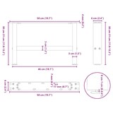 thumbnail of vidaXL Couchtischbeine Naturstahl 2 Stk. 50x(30-31) cm Stahl