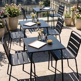 thumbnail of Table de terrasse carrée en métal anthracite - Oviala