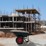 thumbnail of 2-Rad-Schubkarre 100 Liter 160 kg Tragkraft Kunststoffwanne PU Vollgummirad auf Stahlfelge Bauschubkarre