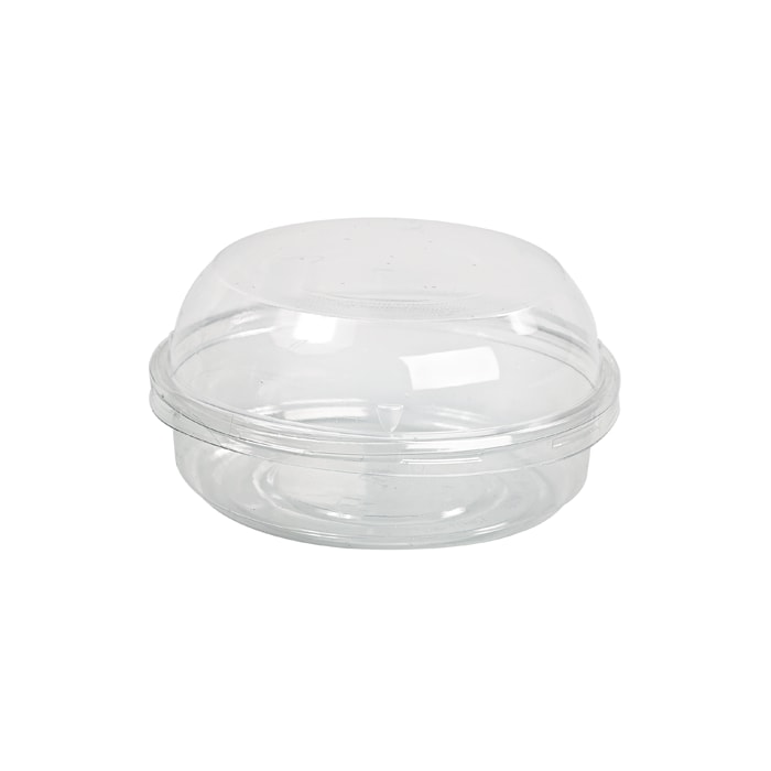 ECOLOMIQUE - 50 Pcs - Pot Deli PET transparent avec couvercle dôme - 125 ml, Diam: 10 cm, Hauteur: 4,8 cm - ECO210DELICO4