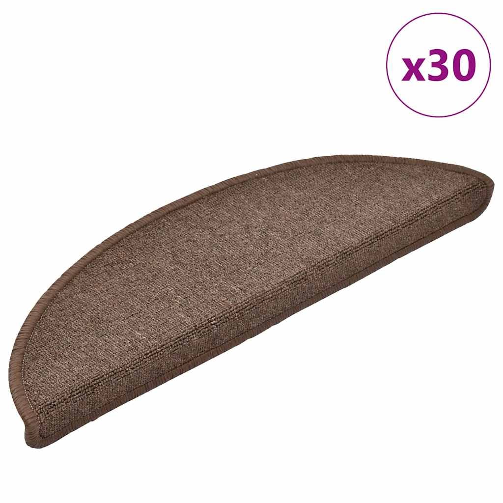 vidaXL Stufenmatten 30 Stk. 56x17x3 cm Kaffeebraun Halbrund