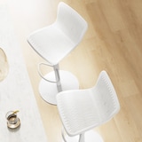 thumbnail of Conjunto de 2 taburetes altos de cocina sillas altas de cocina giratoria con respaldo y altura ajustable carga 120 kg para bar salón comedor blanco
