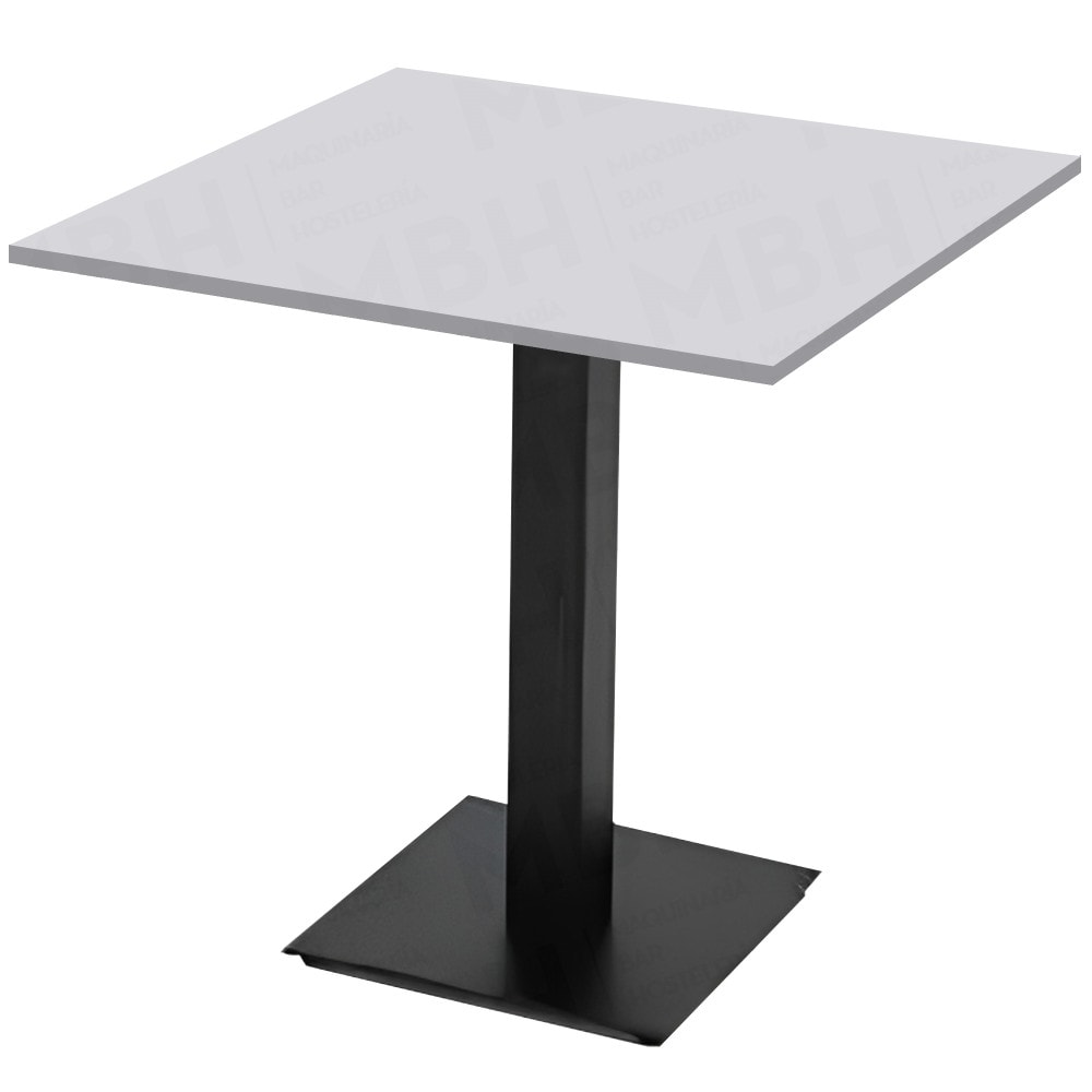 Mesas quadradas 70X70 cm COMPACTO PREMIUM cor platina. Mobiliário para hotelaria interior e exterior de bar e restaurante - base quadrada