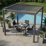 thumbnail of CRO Pergola bioclimatica quadrata in alluminio con lamelle orientabili manualmente - color antracite - misure: 300x300 h. 250 cm
