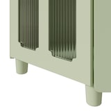 thumbnail of Merax armario esquinero LED con app, puerta de cristal y estante abierto, 63.5 x 34.5 x 124 cm, verde