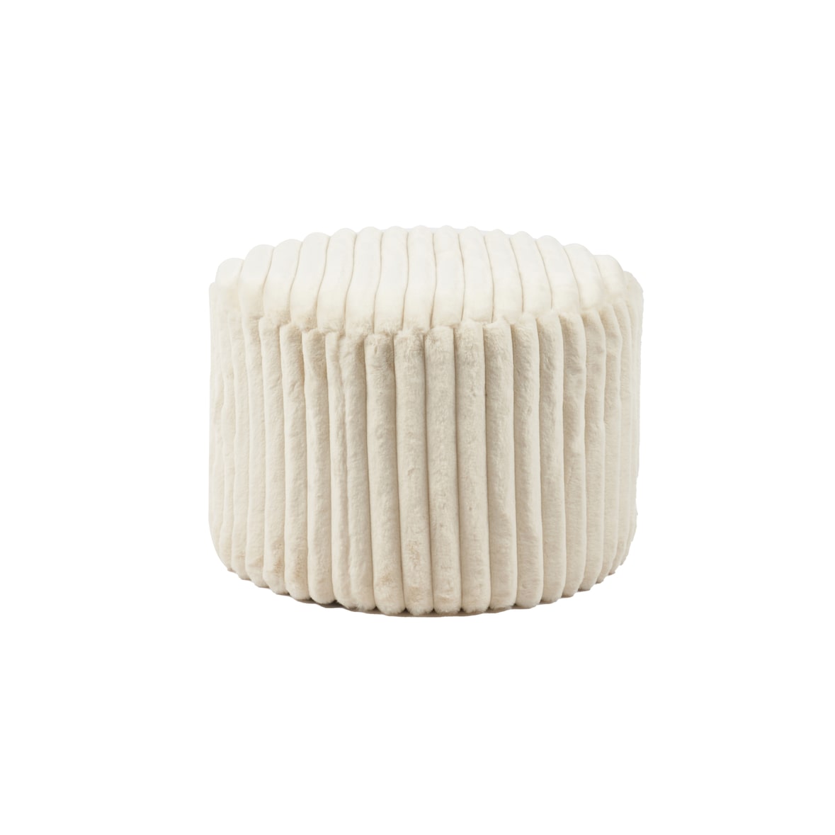 SalesFever Sitzhocker | rund | Bezug Kunstfell |  Ø55 cm | Beige