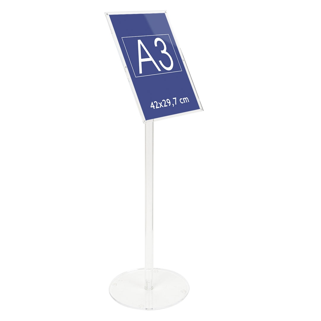 Danieli Store | Expositor publicitario de acrilico de pie con Soporte para Carteles A3 con Cierre magnético | Soporte para Menu de Exterior Poster A3