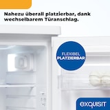 thumbnail of Exquisit Kühlschrank ohne Gefrierfach, 127 Liter, 55 cm Breit, Freistehend, Kompakt, Temperaturregelung, LED-Licht, KS516-V-040E weiss