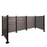 thumbnail of Alu Mülltonnen-Zaun HWC-K57, Mülltonnenverkleidung, Holzoptik erweiterbar 130x300x110cm ~ grau