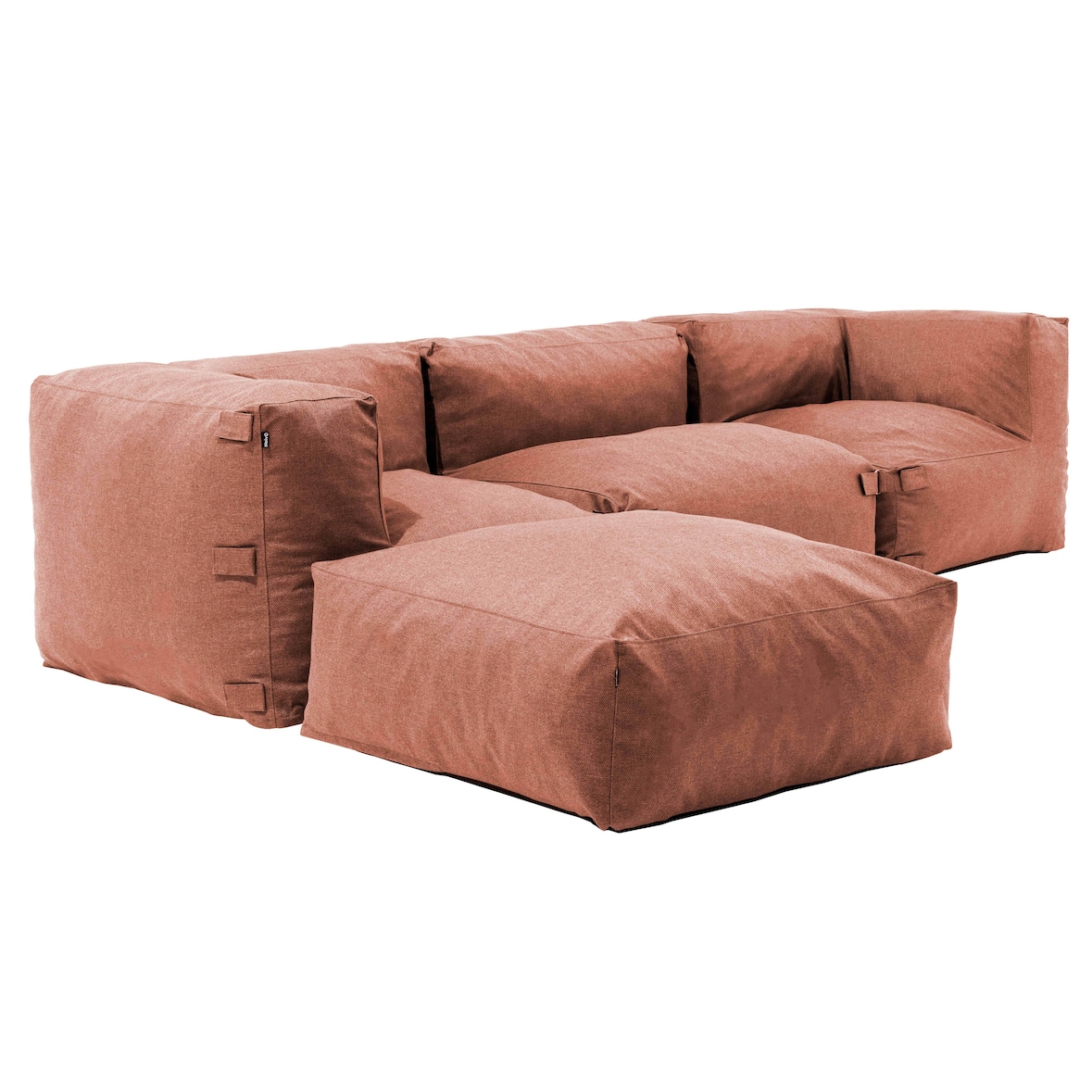 Salon d'angle modulable 4 places terracotta - Oviala