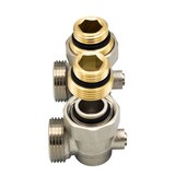 thumbnail of Hahnblock Durchgang Eck 3/4" AG x 1/2" Eurokonus Heizkörper Anschluss