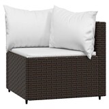 thumbnail of vidaXL Garten-Ecksofas mit Kissen 2 Stk. Braun Poly Rattan