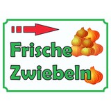thumbnail of Verkaufsschild Schild Zwiebeln rechts A1 Rückseite selbstklebend