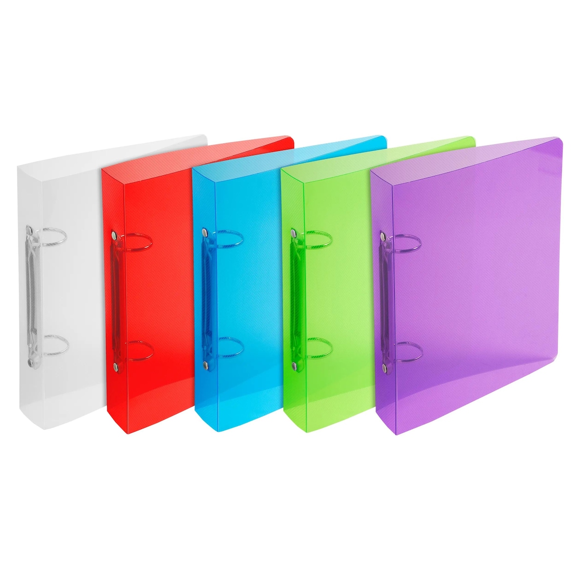 Exacompta 998X 15x Flexible Ringbücher, PP, Rückenbreite 40mm, für DIN A5, Crystal - Farben sortiert
