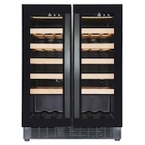 thumbnail of Weinkühlschrank VINCOOL für 40 Flaschen | 2x Glastür + LED & 1x Zone | 100 Ltr, HxBxT 82x59,5x57cm | +5/+20°C | Schwarz | + CHEFGASTRO Geschirrtuch