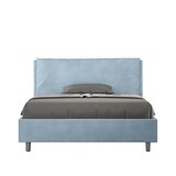 thumbnail of Cama con somier acolchada 140x200 microfibra azul claro Antea