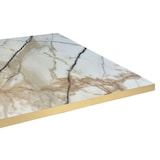 thumbnail of Restootab - Plateau 90x90 decor marbre calcuta chants laiton