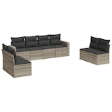 thumbnail of vidaXL 8-tlg. Garten-Sofagarnitur mit Kissen Hellgrau Poly Rattan