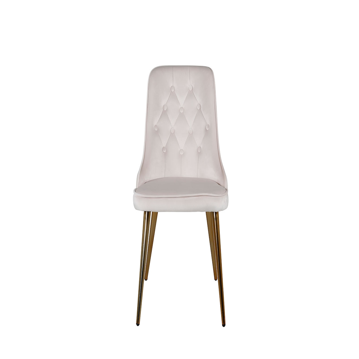 VelvetDeluxe Esszimmerstuhl Velour beige, Messing dekor.