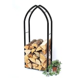 thumbnail of DanDiBo Kaminholzregal Innen Schwarz Metall Kaminholzständer MOS 123 cm Holzkorb Kaminholzhalter Feuerholzregal Holzregal