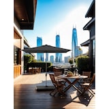 thumbnail of METRO PROFESSIONAL Demi-parasol rectangulaire, acier/aluminium, 2.1 x 1.3 m, avec manivelle, hydrofuge, anthracite/gris