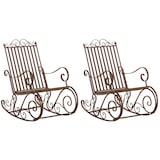thumbnail of Lot de 2 Fauteuils à bascule d'extérieur Smilla en fer forgé Marron