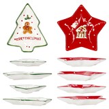 thumbnail of 2tlg Keksteller Set Patisserie Weihnachten Tannenbaum Stern Gebäckteller Snacks