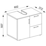 thumbnail of Holz Badmöbel Badunterschrank Flandu Schublade