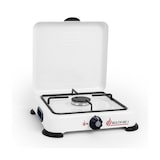 thumbnail of Réchaud à gaz 1 feu 1500W Brûleur fonte amovible Lavable Gaz butane ou propane Blanc laqué Grille Couvercle GOLD