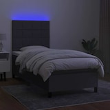 thumbnail of vidaXL Boxspringbett mit Matratze & LED Dunkelgrau 80x200 cm Stoff