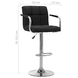 thumbnail of Décoshop26 - Taburete de bar x1 Silla alta con respaldo y reposabrazos en tela negra estructura de acero DEC029325