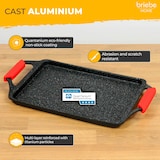 thumbnail of Briebe Black Titanium Grillplatte Induktion Antihaftbeschichtung Titan Gussaluminium 43x25cm PFOA-Free, Schwarz