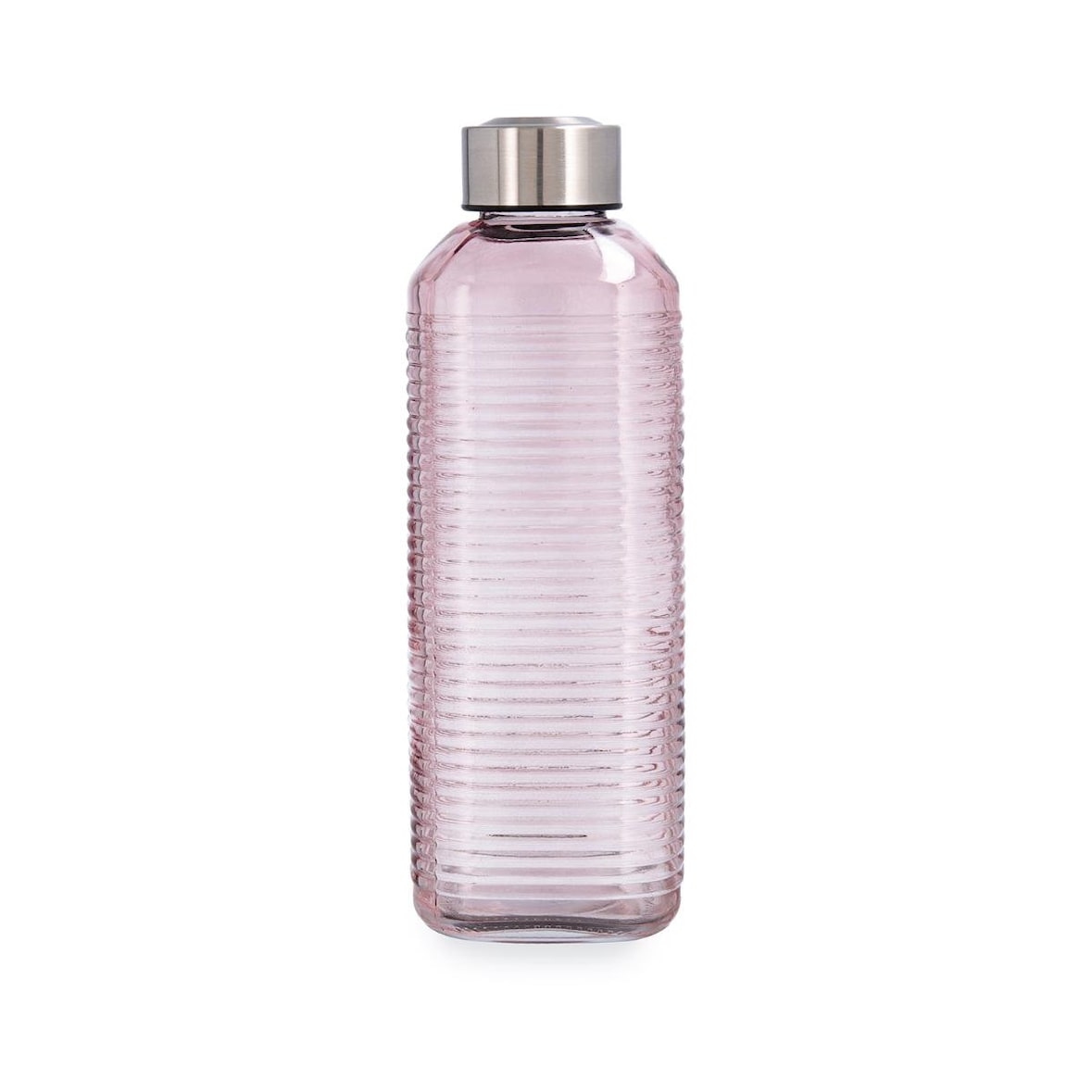 Quid Velvet roze glazen fles met roestvrijstalen tape 1,3L