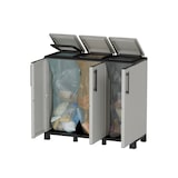 thumbnail of Meuble de Tri Selectif 3 bacs Armoire Recyclage Gris Clair 102 x 37 x 90 cm Poubelle de tri 3 Portes 4 pieds INTEC