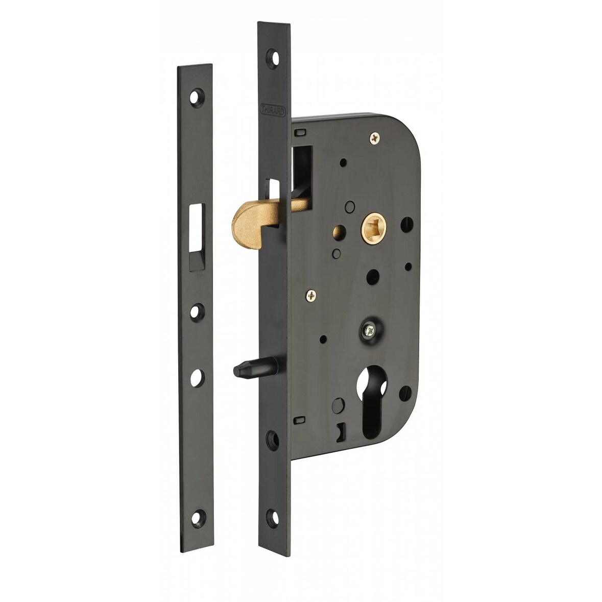 Serrure encastrable pour porte d'intérieur à mentonnet v/bc