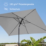thumbnail of SVITA Sonnenschirm Set mit Schirmständer 3x2m Balkonschirm rechteckig Hellgrau
