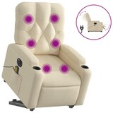 thumbnail of vidaXL Elektrischer Massagesessel mit Aufstehhilfe Creme Stoff