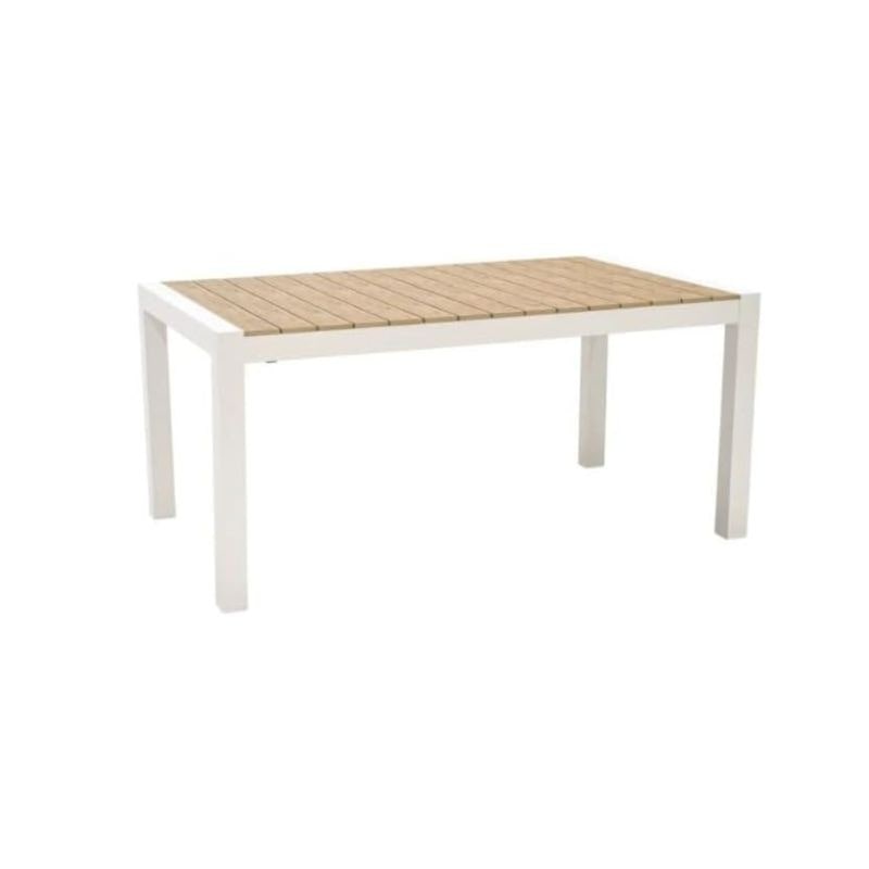 KLULK Tavolo Allungabile Da Esterno 8 Posti Cayman In Alluminio Verniciato Bianca, L 163/223 x P 100 x H 75 cm