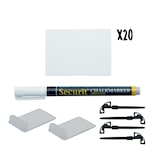thumbnail of Securit® 20er-Set Tischtafeln "Tags" A8 - Weiß - Schwarzer Kreidestift und Zubehör inklusive