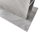 thumbnail of Ausziehbarer Esstisch mit Stauraum 75x130x70 cm in Grau Betonoptik, rechteckig, platzsparend, Metallgestell und Spanplatte, modern