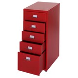 thumbnail of Rollcontainer Housten | HxBxT 69x28x41cm | 5 Schubladen | Rot | Schubladenschrank Stahlschrank