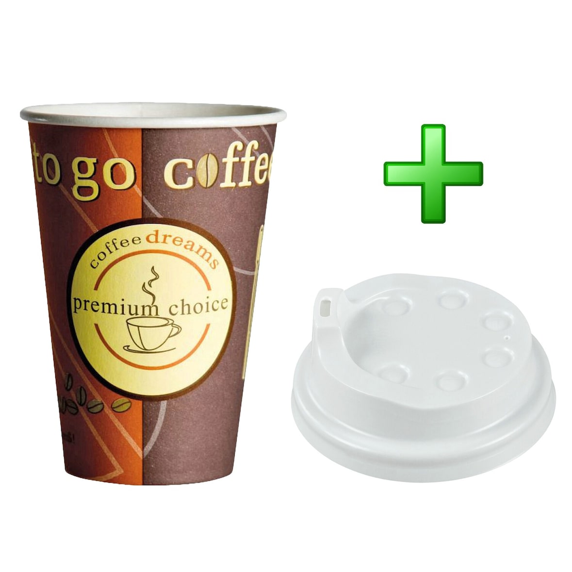 200x Kaffeebecher Coffee ToGo DREAMS mit Deckel weiß 300 ml hoch + schmal