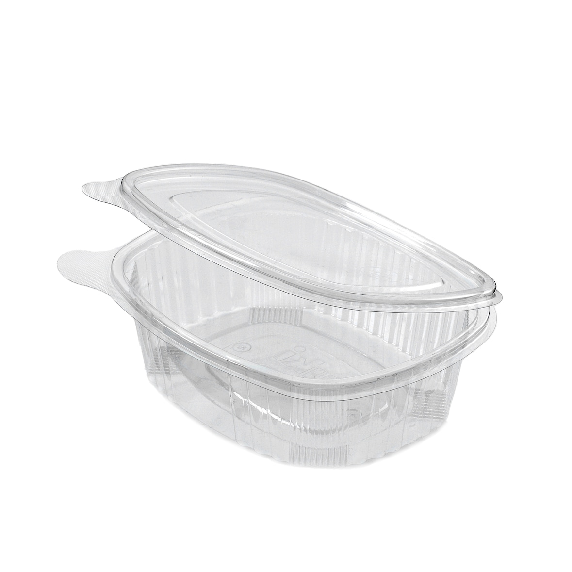Metro Professional vaschetta ovale in PET con coperchio incernierato 500 cc transparent - (1 cf x 100 pz)