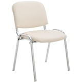 thumbnail of Chaise visiteur Ken en similicuir et piètement en métal chromé Crème