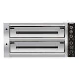 thumbnail of Forno elétrico de pizza para 4 + 4 pizzas 34 cm Ø, 2 câmaras 70 x 70 x 14 cm, gama de temperaturas: 50-450°C, 9,7 kW, 400 V, 11454 Vaiotec