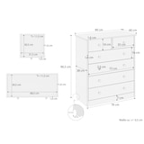 thumbnail of Kommode weiß Sideboard Anrichte Kiefer massiv 2+4 Schubladen 90.50-13W